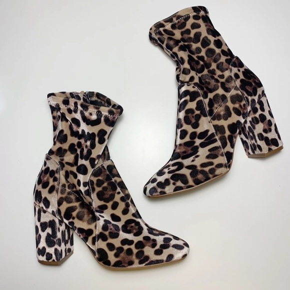 leopard print sock boots